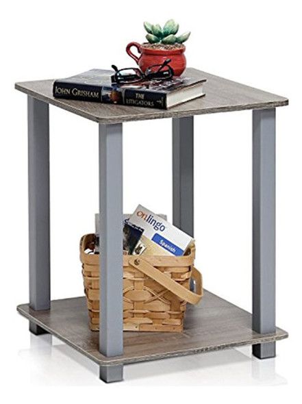 Mesa Auxiliar Furinno Simplistic, Roble Francés Gris / Gris 1