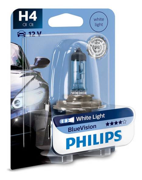 Lampara H4 Blue Vision 12v 60/55w Philips Original 0