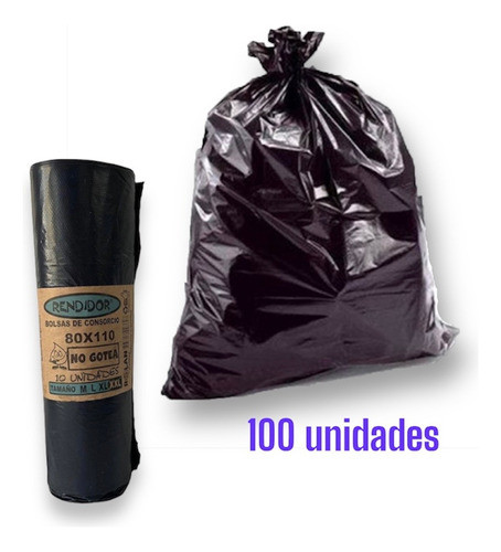Bolsa De Residuo Consorcio Basura Negras 80x110 X100u 0