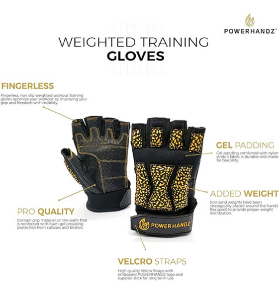 Powerhandz Powerfit Guantes De Entrenamiento Con Pesas Para 1