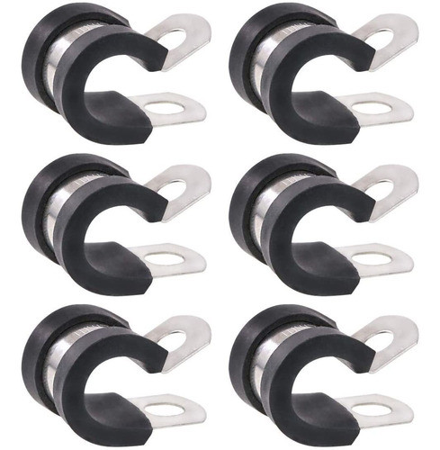 20 Abrazaderas De Acero Inoxidable Aisladas Con Goma De 10mm 0