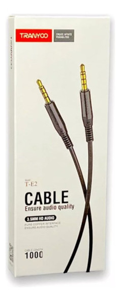 Cable Audio Auxiliar 1 Metro Negro 3.5mm Calidad 0