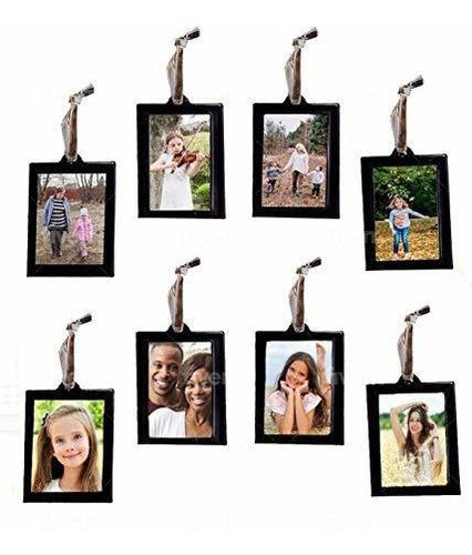 8 Adornos Colgantes Para Marcos De Fotos 5 X 7.5 Cm Negros 0