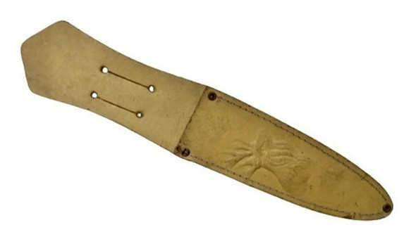 Vaina De Cuero Clara Para Cuchillo Con Ciervo Labrado 13 Cm 0
