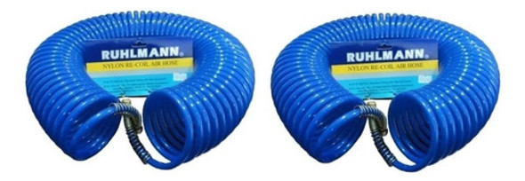 Kit 2 Manguera Espiralada Compresor 1/4'' X 7,6mt Ruhlmann 0