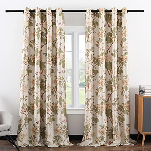Vogol Cortinas Opacas Con Flores Florecientes Para Oscurecim 1
