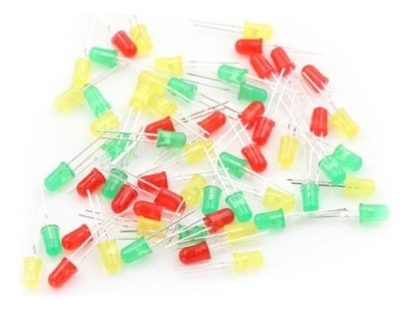 60pcs 5mm Diámetro Ronda Surtidos Colores Hi De 3v Dc Lámpar 1