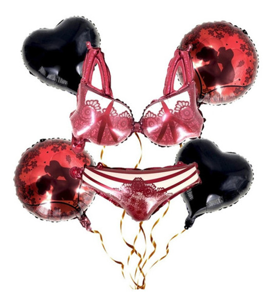 Set De 6 Globos Metalizados Lencería Despedida Soltera 0 Set De 6 Globos Metalizados Lencería Despedida Soltera 0