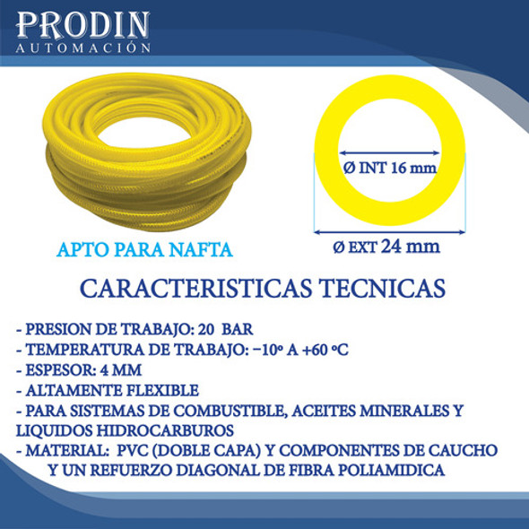 Manguera Para Hidrocarburos 5/8 16mm Pvc 10 Metros 1 Manguera Para Hidrocarburos 5/8 16mm Pvc 10 Metros 1