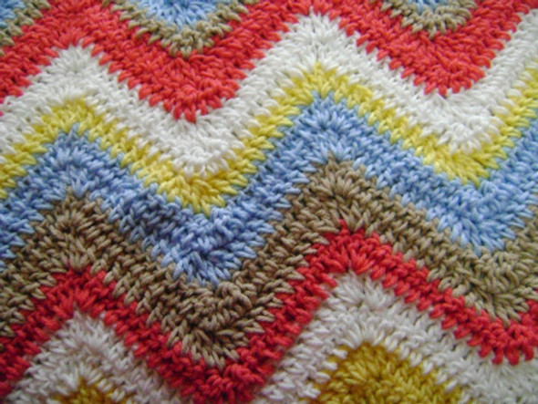 Manta Tejida Al Crochet Zig Zag 0