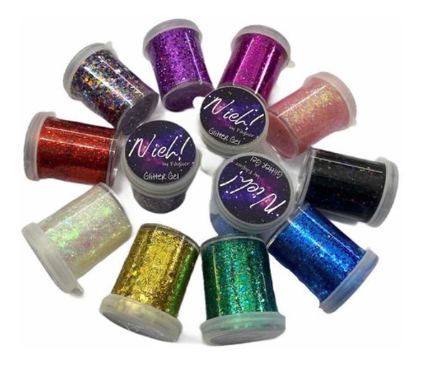 10 Geles Con Glitter Para Maquillaje Artistico Makeup Faguer 0