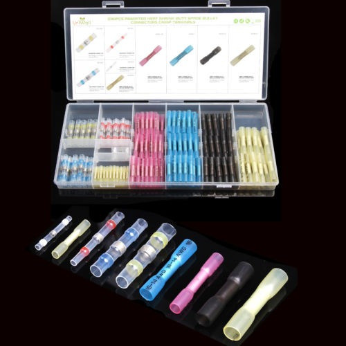 200 X Aislamiento Soldadura Sello Manga Tope Eléctrico Cable 1