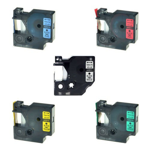 Negro Sobre Blanco/azul/rojo/amarillo/verde Cinta Para Dymo 0