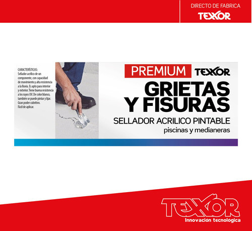 Sella Grietas Para Piscinas Techos Medianeras 2kg Texxor 1