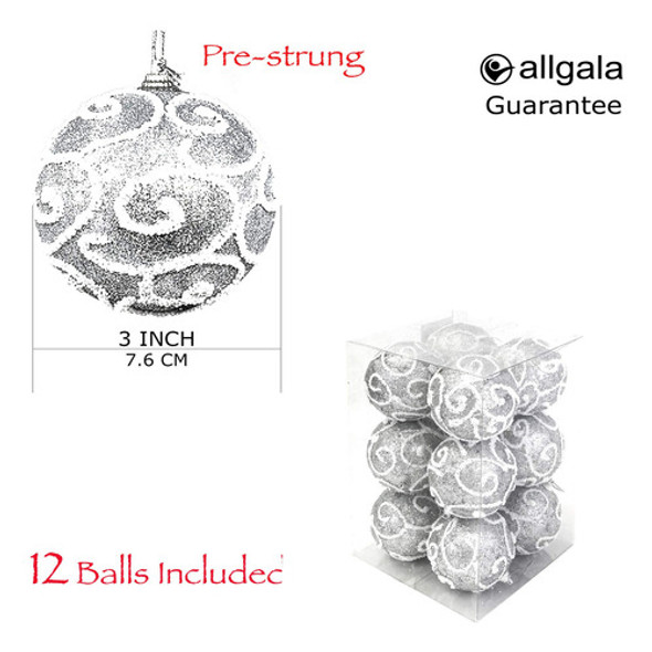 Allgala Paquete De 12 Bolas De Adorno Para Rbol De Navidad D 1