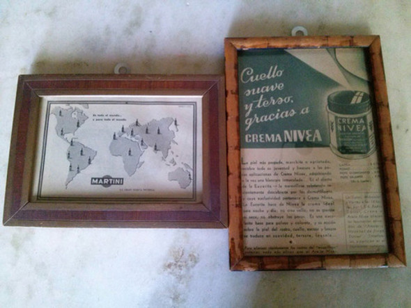 Antiguos Cuadros C/vidrio,c/publicidad Martini Y Nivea 0