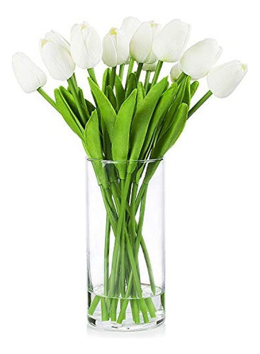 Enova Home Arreglo Floral De Tulipanes Artificiales De Tacto 0