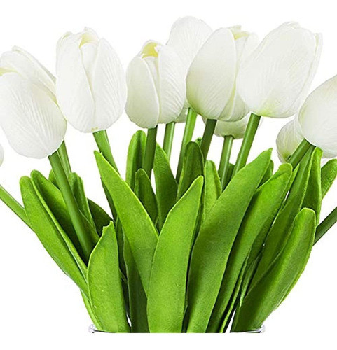 Enova Home Arreglo Floral De Tulipanes Artificiales De Tacto 1