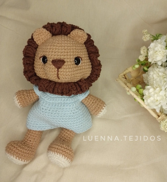 León Tejido Crochet / Muñeco Tejido / Bebe / Muñeco De Apego 0