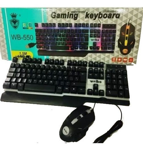 Kit Teclado Y Mouse Weibo Iluminado Cableado Mli 1