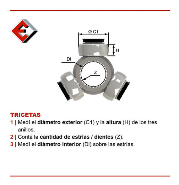 Triceta 3 Cubetas Tipo Anillos Renault R 9 90/20 1