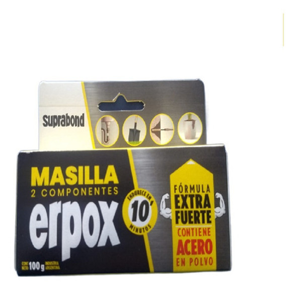 Masilla 2 Componentes Erpox 10 Minutos 100 Grs Con Acero En 0