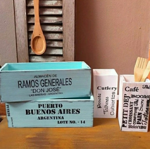 Cajón Madera Rectangular. Estilo Jardinero.  Huertero 1