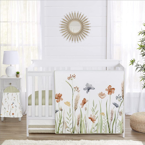 Sweet Jojo Designs Boho Floral Garden Flower Girl Baby Crib 0