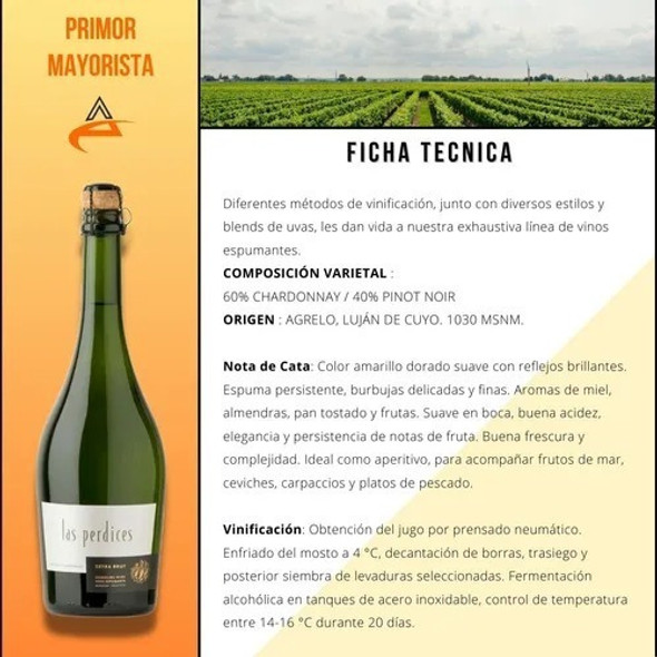Espumante Extra Brut Champenoise 3x750cc Las Perdices 1