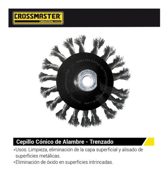 Cepillo Alambre Trenzado Para Amoladora Crossmaster 115 Mm 1