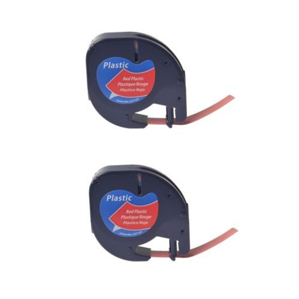 2pk Etiqueta De Plástico Cinta Para Dymo Letra Tag Plus Lt10 0