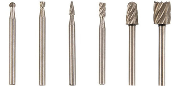 Set 6 Limas Rotativas 1/8 3mm P/ Aluminio Minitorno Ruhlmann 1