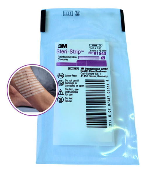 Sutura Steri Strip 3mm X 75mm Sobre X 5 Tiras 1540r 3m 0