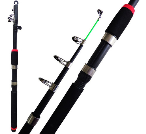 Caña Pescar Telescópica 1.80m Mochilera Pesca Liviana 47 Cm 0