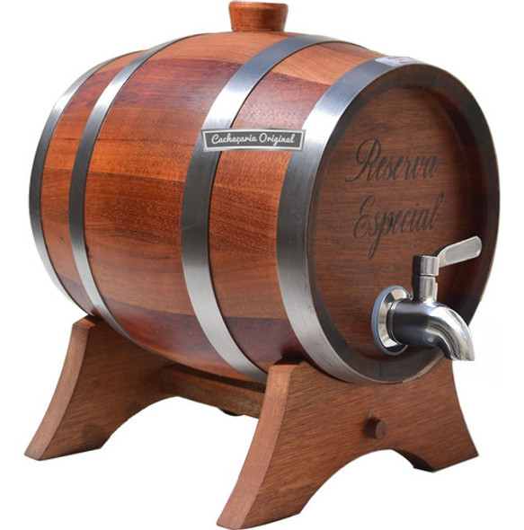 Barril, Tonel Corote De Jatobá 3 Litros Torneira Aço Inox 0