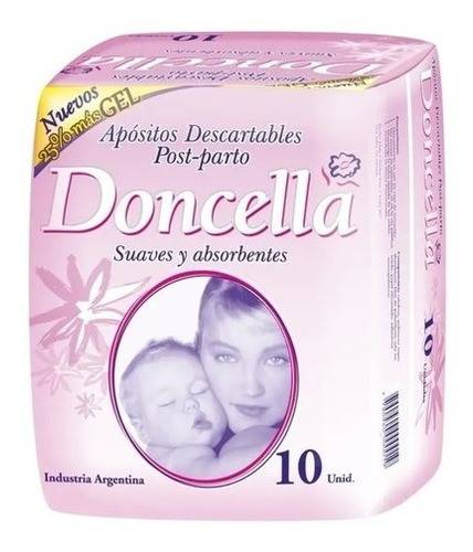 Doncella Apósitos Post Parto Descartables 20 Packs X 10 Unid 1