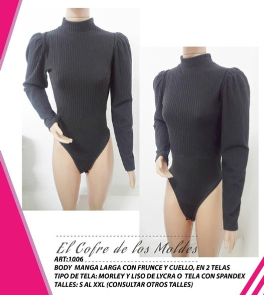 Molde Digital Malla Body Manga Con Frunce Pack 5 Talles! 1