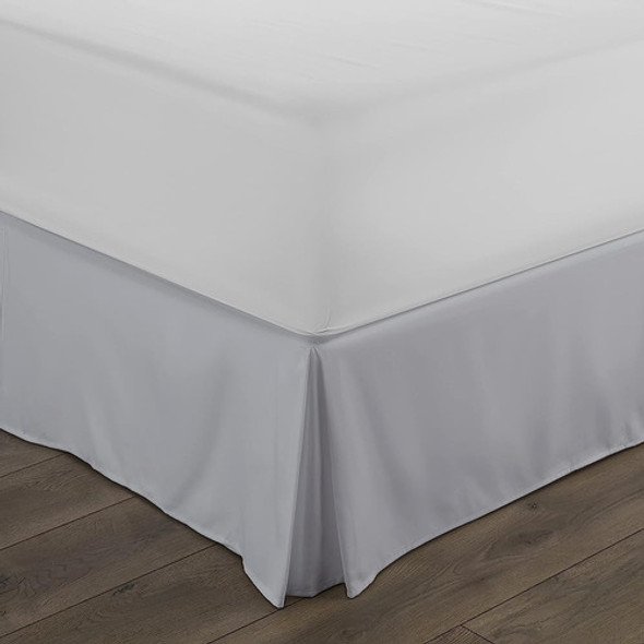 Linen Market Falda De Cama Plisada, Completa, Gris Claro 1