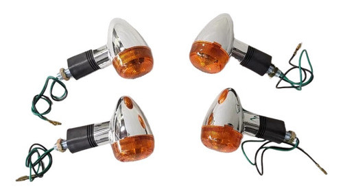 Kit De 4 Farol De Giro Cromados Para Dax Varias 70 110 0
