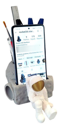 Portalapices Y Apoya Celular 3d  Con Amplificador De Sonido 0