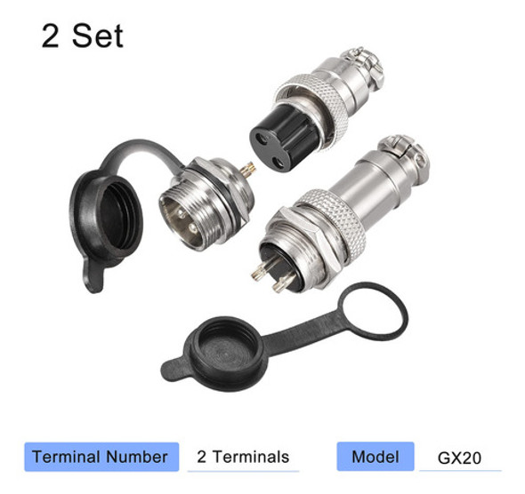 Meccanixity Conjunto De Conectores De Aviacin 0.787in 2 Term 1