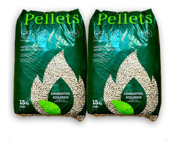 Bolsa De Pellet De Pino Certificado 2 Bolsas De15 Kg C/u Tcs 0