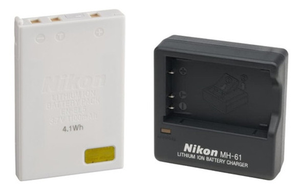 Cargador Nikon Mh61 P530 +  Bateria Nikon Original En-el5 0