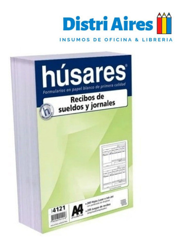 Recibo De Sueldo Husares 4121 Resma X 200 Hs A4 1