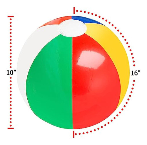 Balones De Playa Multicolor De 16 Pulgadas Para 1