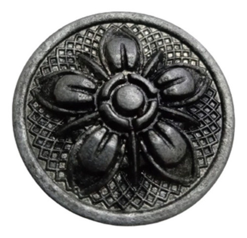 Manija Tirador Flor Plata Vieja 30mm Vintage Mueble Cajón 0