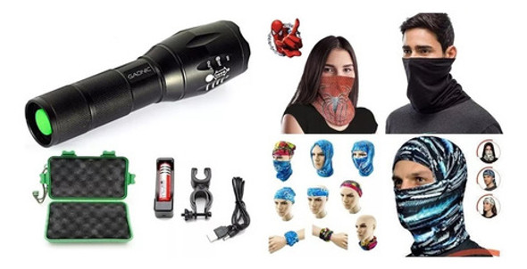 Linterna Led  Recargable + Soporte Rifle + Regalo 0