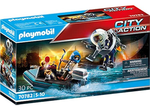 Playmobil Paquete De Chorro De Policía Con Barco 0