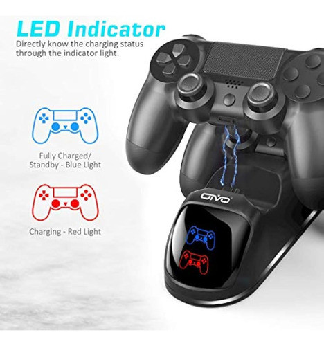 Estación De Carga Para Controlador Ps4 Con Chip De 1