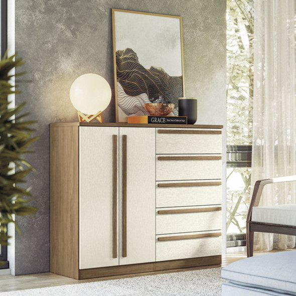 Comoda Cajonera 2 Puertas 5 Cajones Dormitorio Arena 1 Comoda Cajonera 2 Puertas 5 Cajones Dormitorio Arena 1